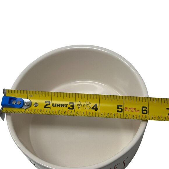 Rae Dunn Jingle Bones Red Letter Dog Bowl 6in Holiday Pet Dish Christmas Ceramic - Picture 4 of 13